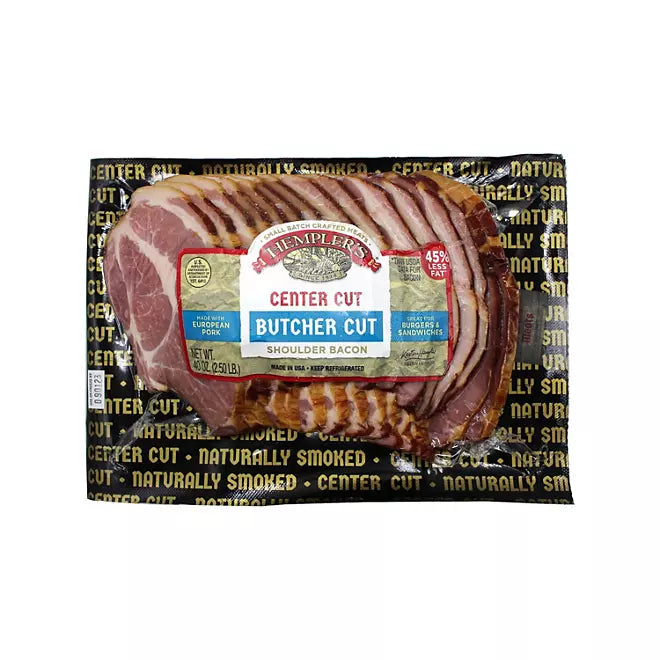 Hempler's Butcher Style Center Cut European Bacon 2.5lbs