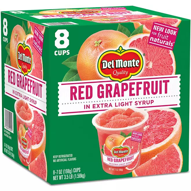 Delmonte Red Grapefruit Cups in Light Syrup 7oz, 8ct