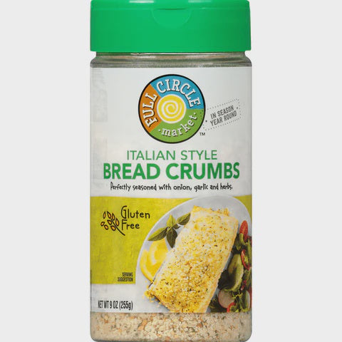 Full Circle Bread Crumbs, Plain, Gluten Free 9oz