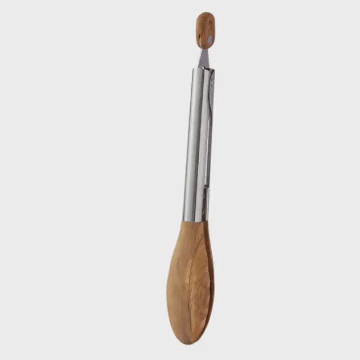 Non-Stick Wood Cooking Tong, Light Wood