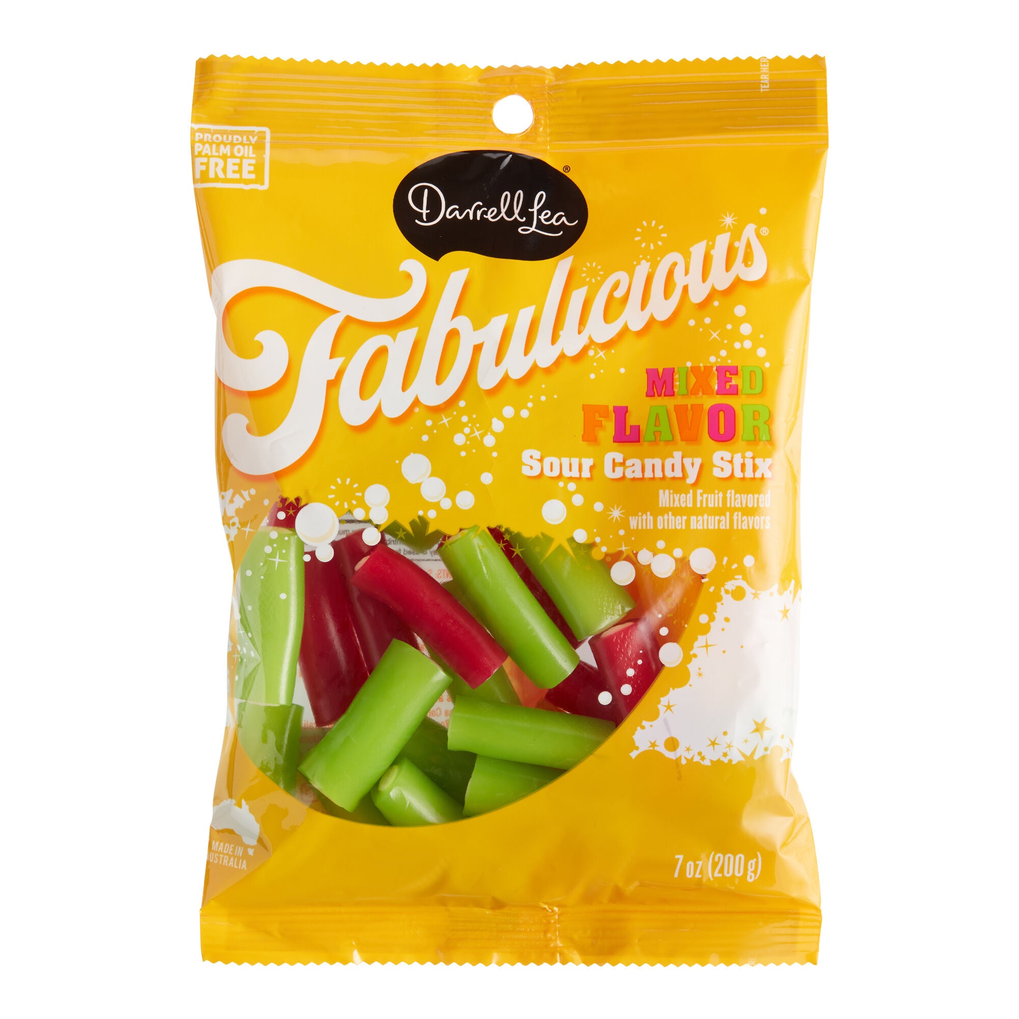 Darrell Lea Fabulicious Sour Candy Sticks, Mixed Flavor 7oz