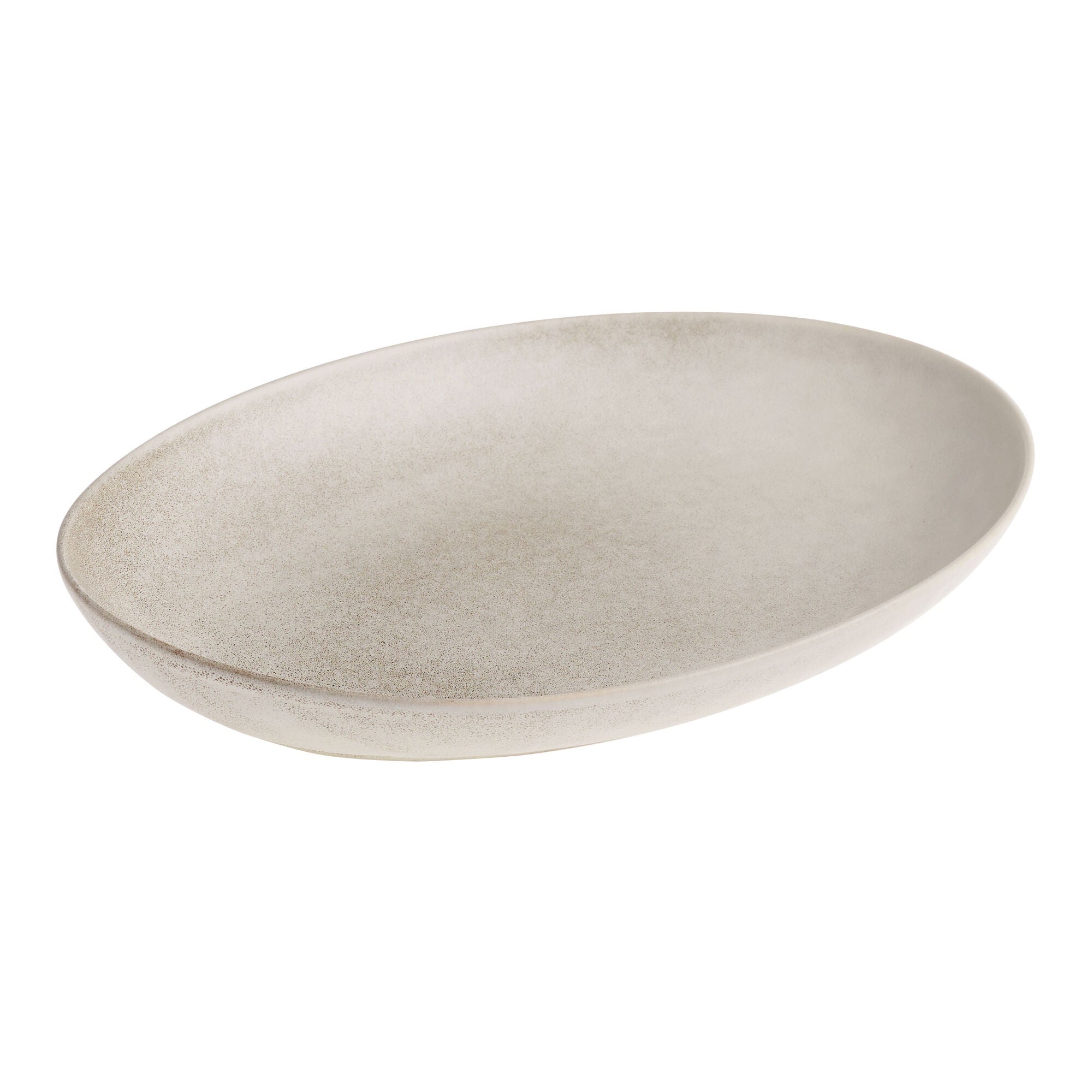 Ivory & Brown Reactive Glaze Serving Platter, 12:x16"