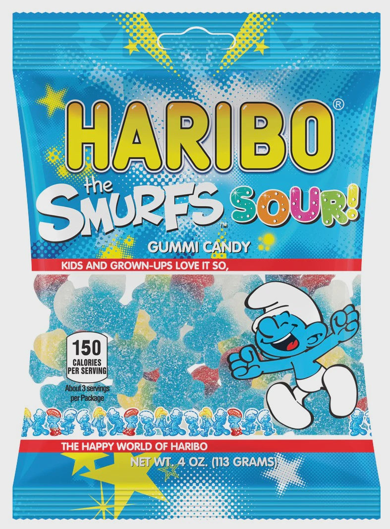 Haribo Smurfs Candy, Sour, 4oz