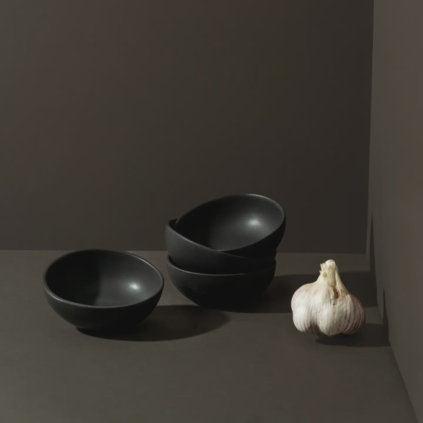 Gharyan Stoneware, Condiment Bowl, Dadasi, Matte Black, 6 oz