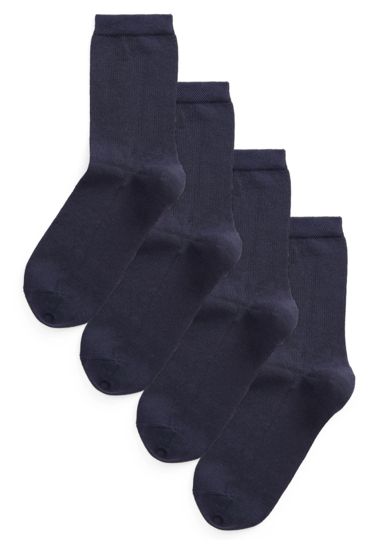 Navy Blue Modal Ankle Socks 4 Pack - Size ONE