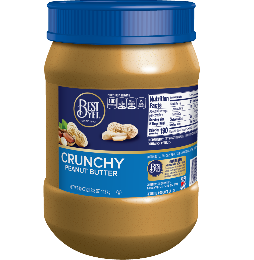 Best Yet Peanut Butter, Crunchy, 40oz