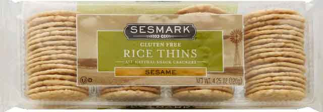 Sesmark Rice Cracker Thins - Sesame, 4.25oz