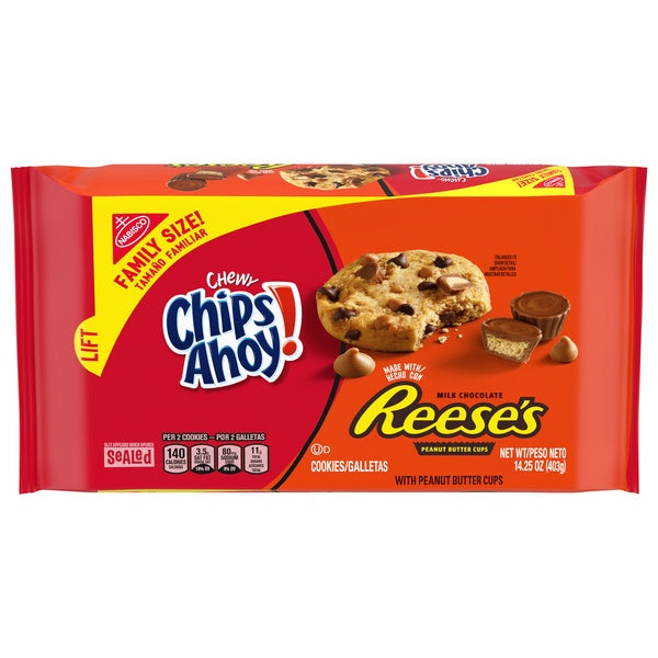 Nabisco Chips Ahoy! Cookies, Chewy Reese's Peanut Butter Cup, Family Size, 14.25oz