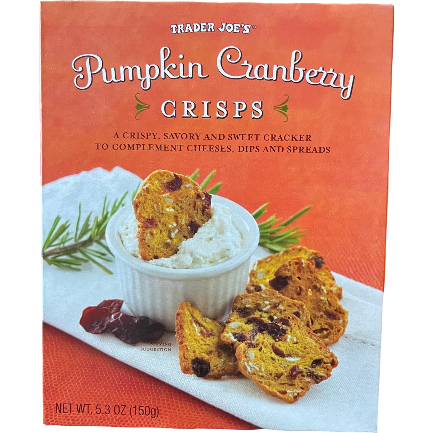 Crackers, Pumpkin Cranberry Crisps, 5.3oz