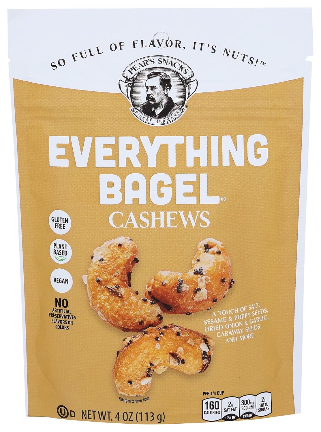 Pears Cashews, Everything Bagel Flavored, 4 oz