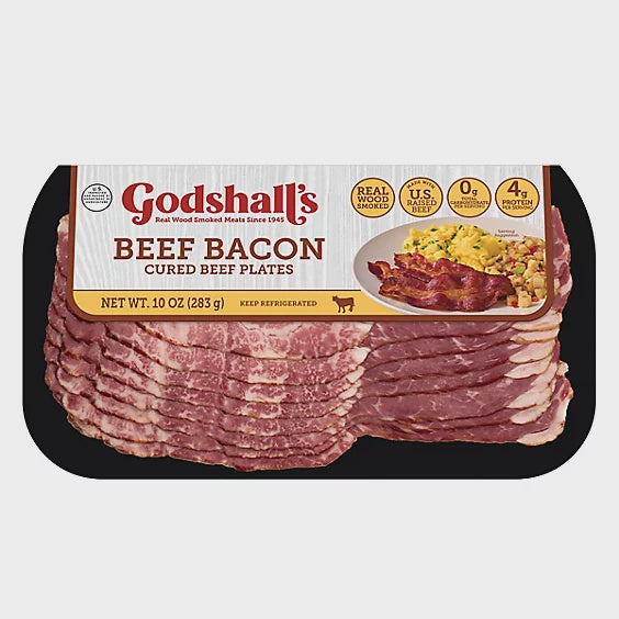 Godshall's Beef Bacon, Cured Beef Plates, 10oz