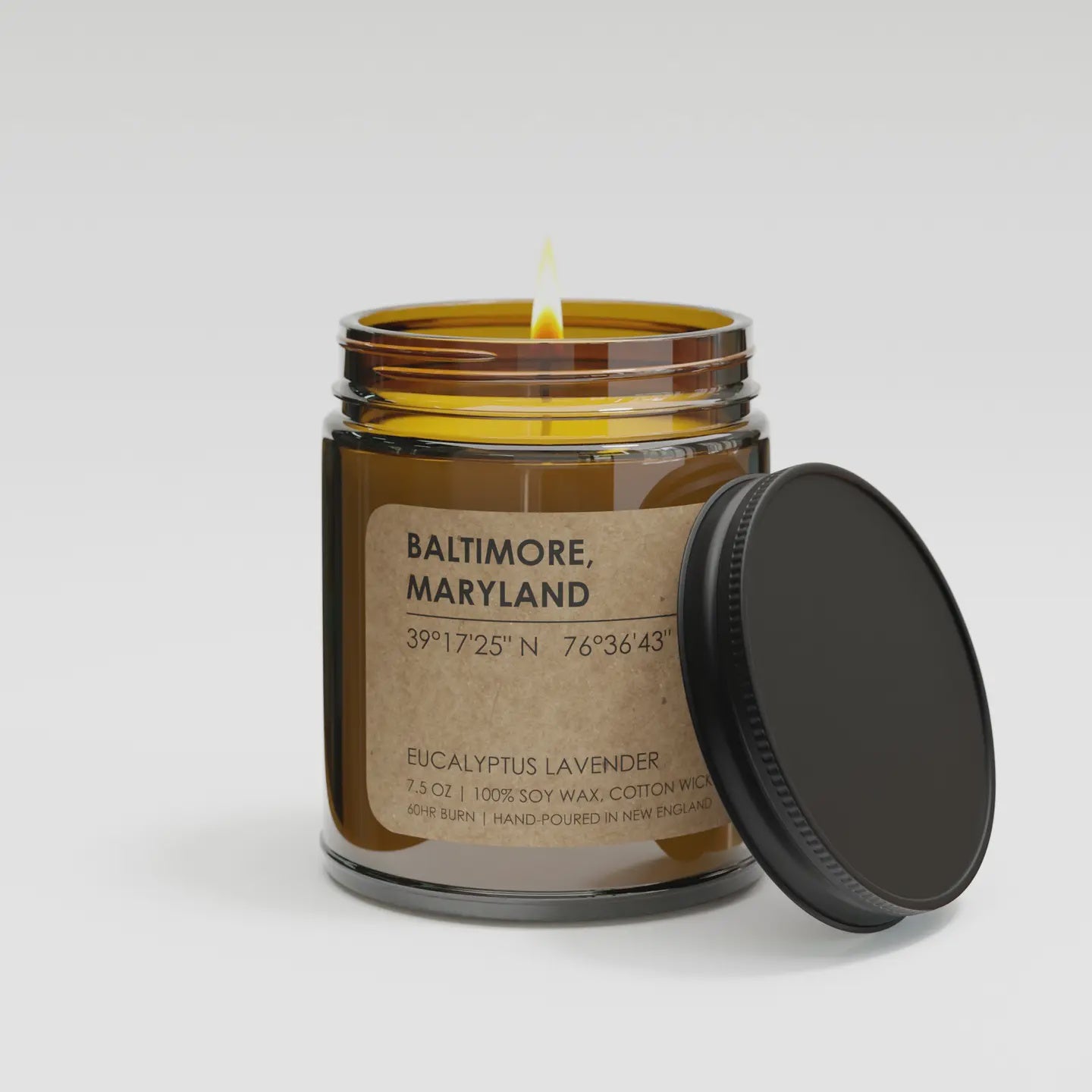 Well Told, Baltimore Map Candle, 7.5oz