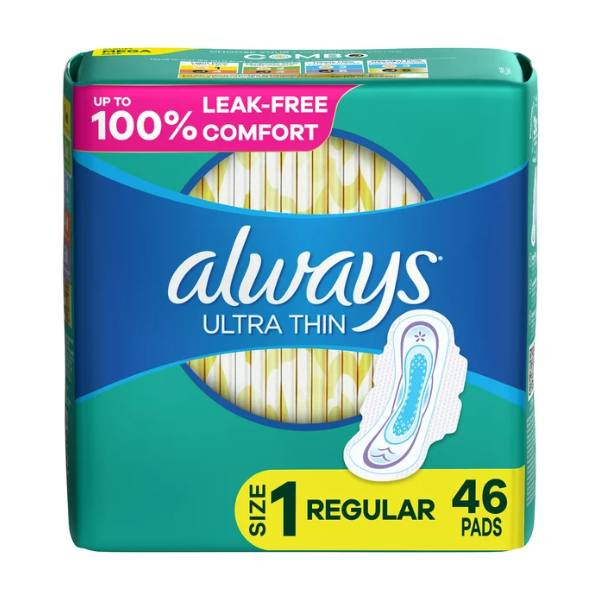 Always Pads Size 1 Ultra Thin with Wings 46ct