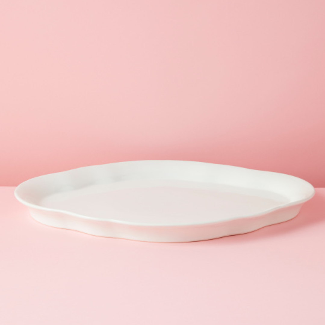 Ceramic Serving Platter 12"x16" White