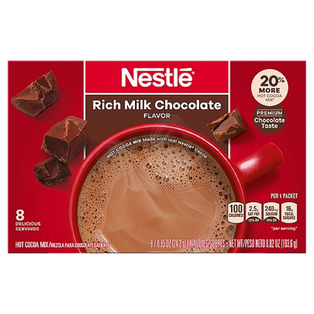 Nestle Hot Cocoa Mix, Rich Milk Chocolate, 8 ct