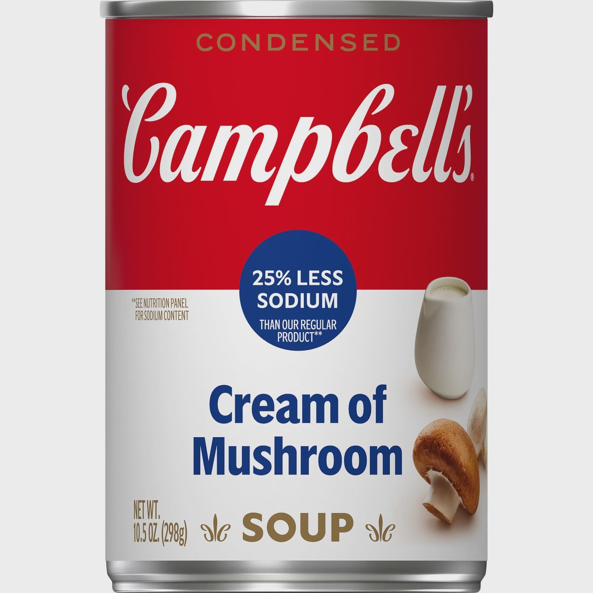 Campbell's Condensed Soup, 25% Less Sodium Cream of Mushroom 10.5oz