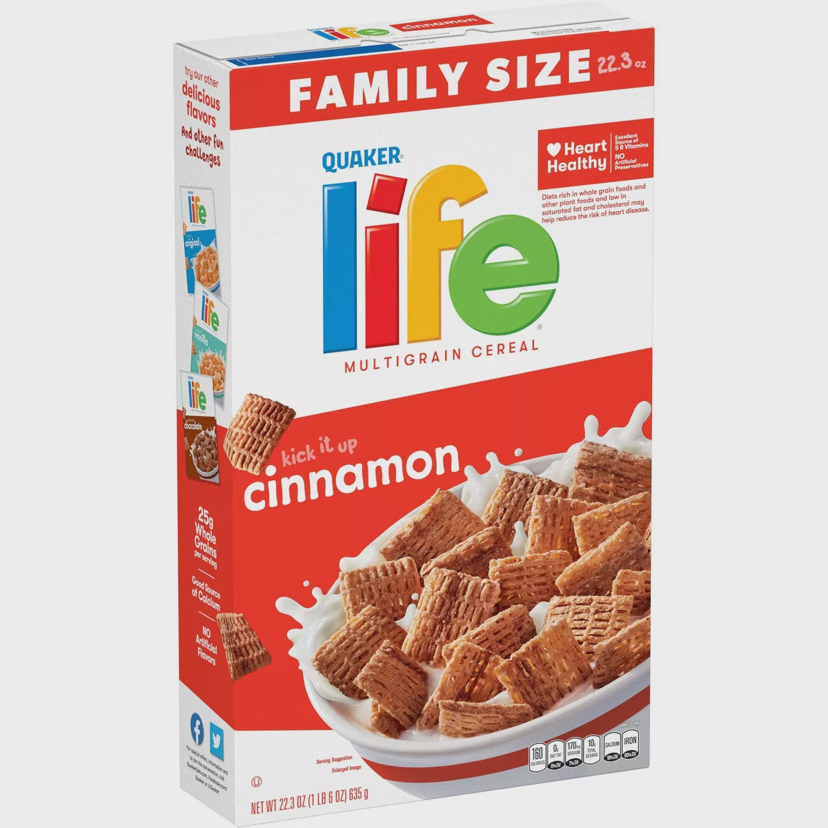 Quaker Cinnamon Life Cereal, Family Size 22.3oz