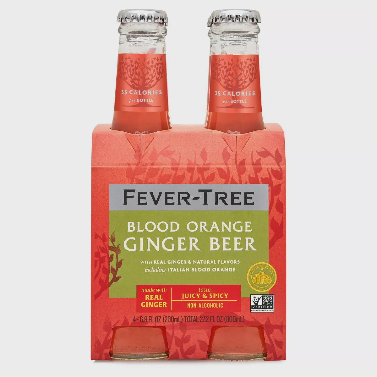 Fever-Tree Ginger Beer Blood Orange, Sparkling 6.8oz, 4pk