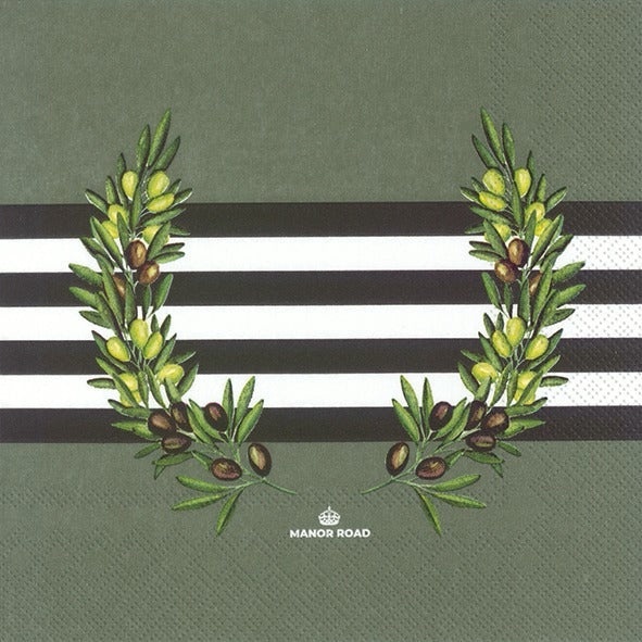 Manor Road The Olive Dinner Napkins - 40x40 20ct