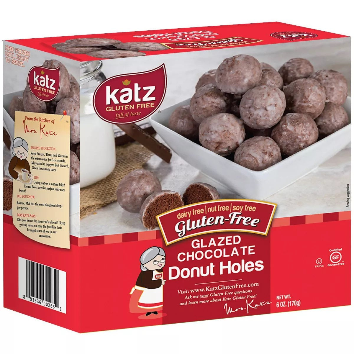 Katz GF Doughnut - Mini Chocolate Glazed, 6.0 Oz