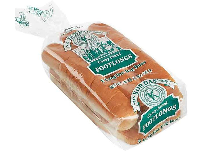 Korda's Footlong Hot Dog Buns, 6ct