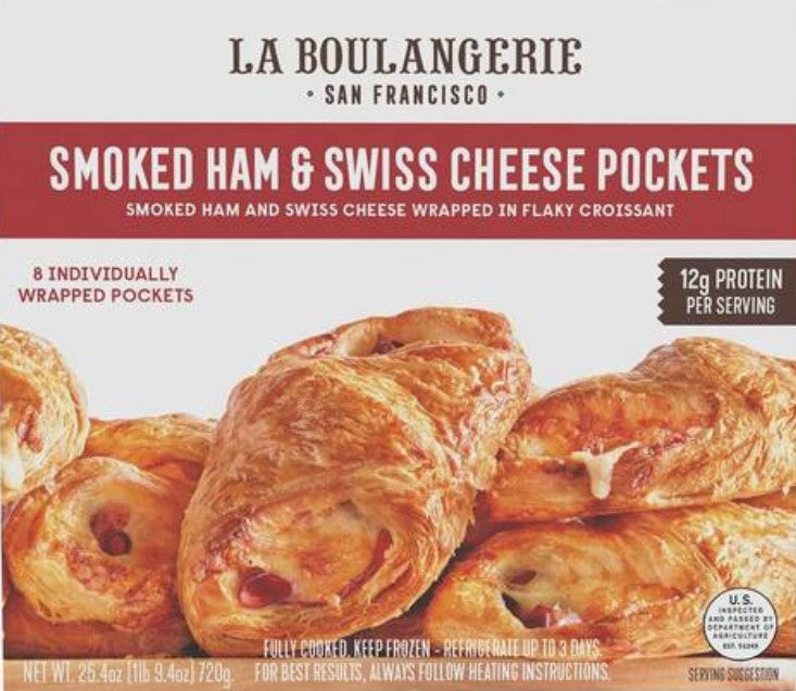 La Boulangerie Smoked Ham & Swiss Cheese Croissant Pockets, 8 ct