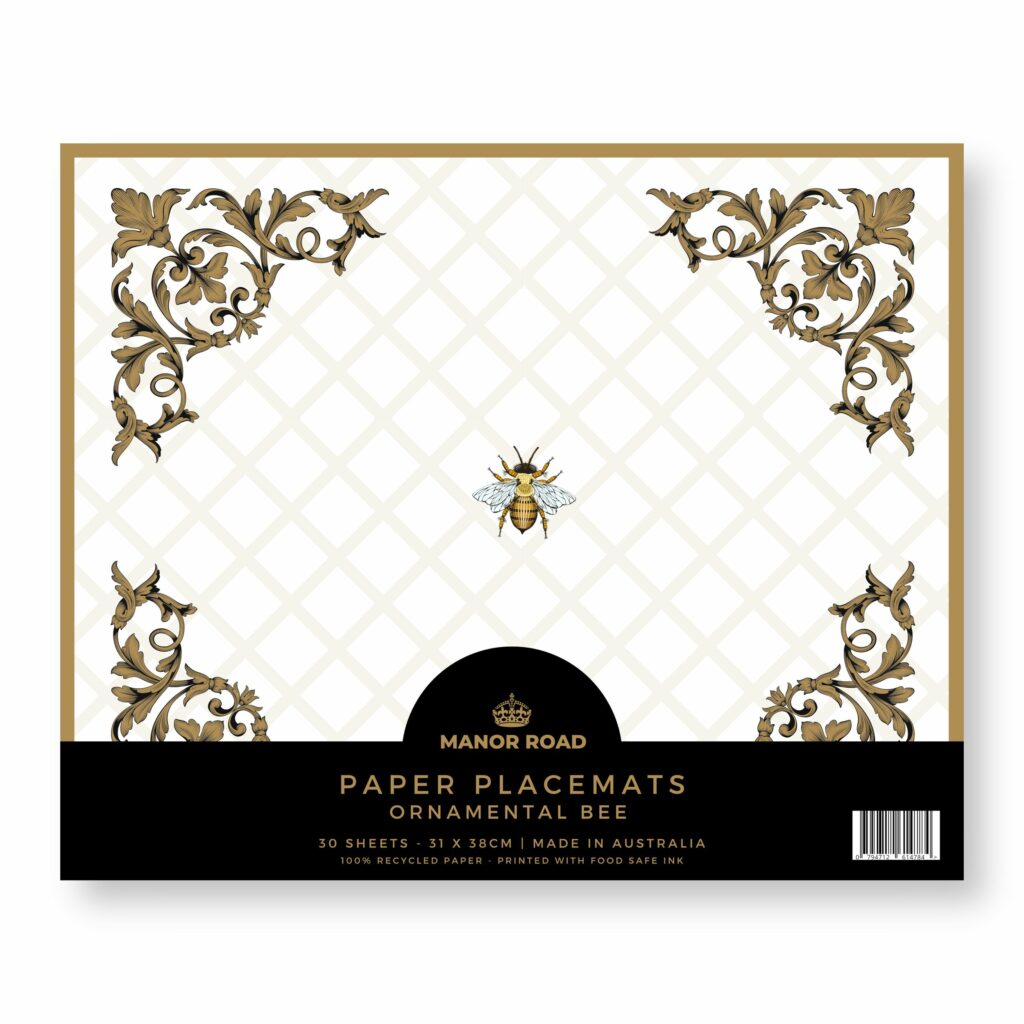 Manor Road Placemats, Ornamental Bee 30ct