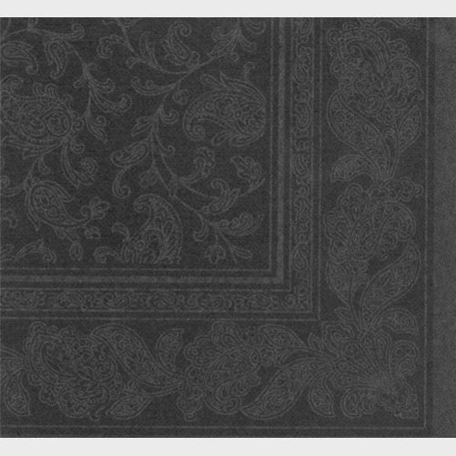 Papstar Royal Collection Dinner Napkins 40x40 - Arabesque Schwarz, 50ct