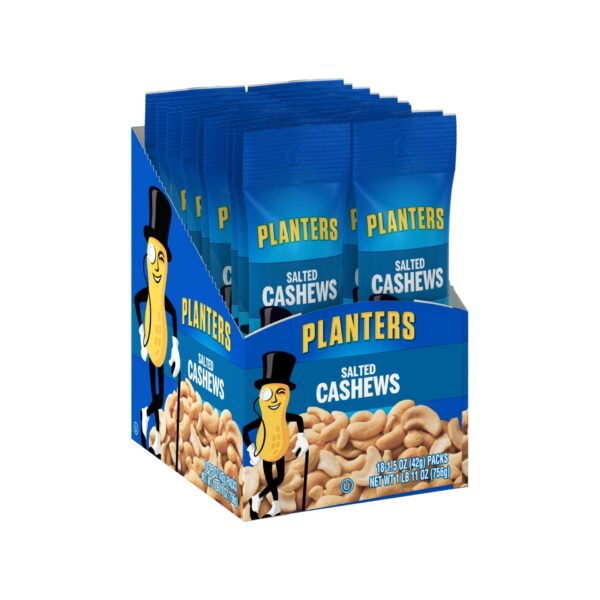 Planters Cashews Salted, Snack Packs, 18ct - Business