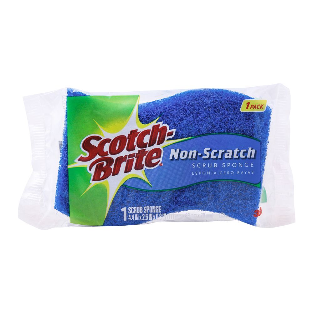 Scotch-Brite Non-Scratch Scrub Sponge, Curved Edge, 1ct