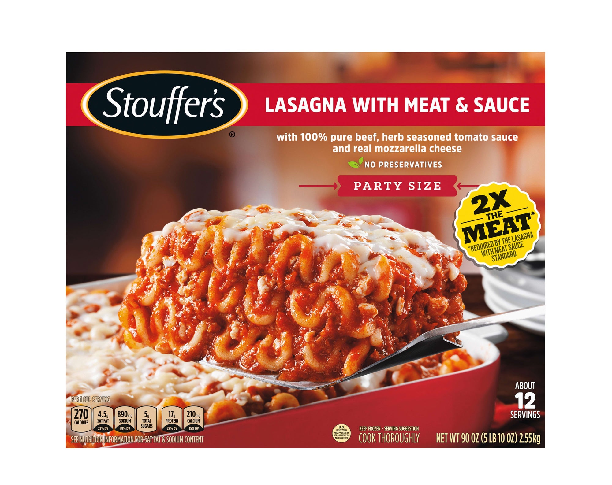 Stouffer's Party-Size Lasagna w Meat Sauce, 90 oz