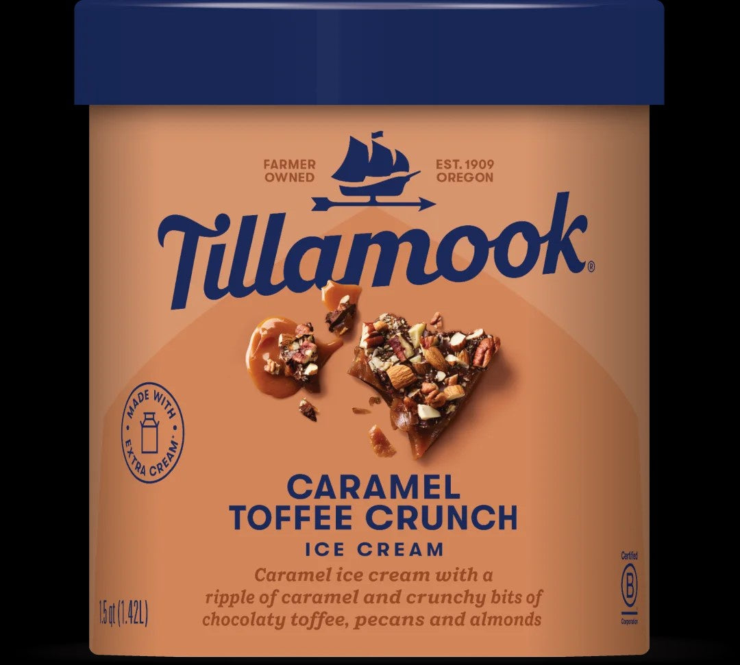 Tillamook Ice Cream - Caramel Toffee Crunch, 48 oz