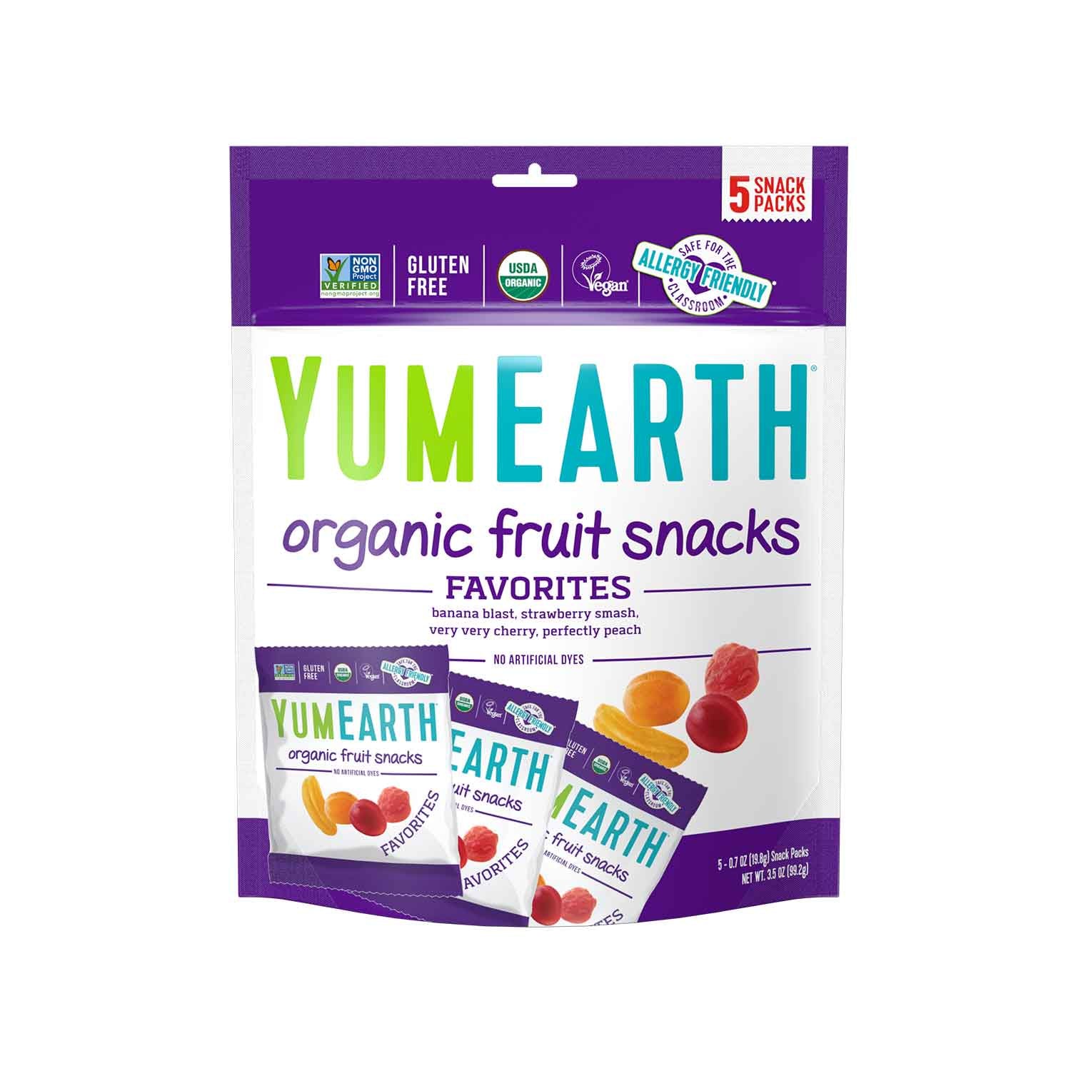 Yum Earth Gummy Fruit Snacks, Organic 15 pack