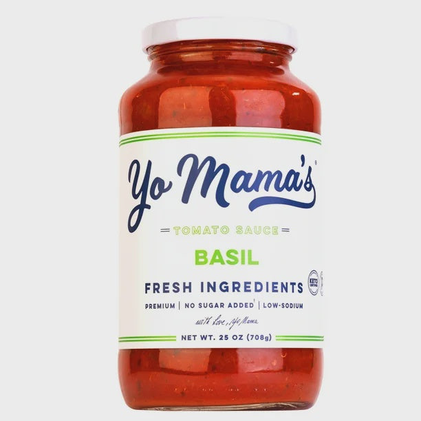 Yo Mama's Low-Sodium Pasta Sauce, Tomato Basil 25 oz