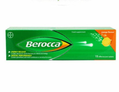 Berocca Vitamin Tablets, Orange, 15 Ct