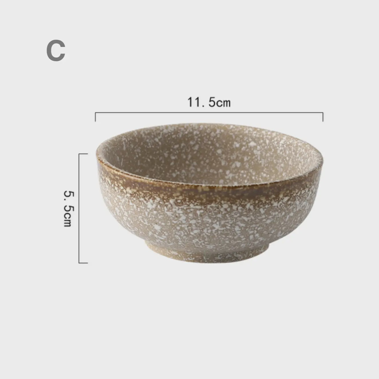 Homerely, Japanese Style Ceramic Bowl, Tan, 4.5"