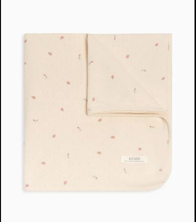 Kendi Rosa floral pointelle swaddle blanket