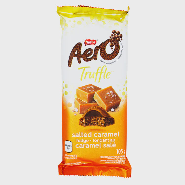 Nestle Chocolate Bar, Aero Salted Caramel Fudge 105g