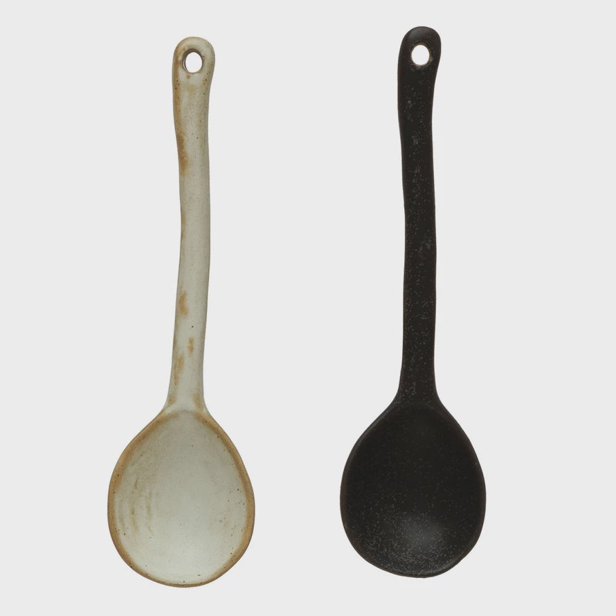 Stoneware Spoon with Glaze, Multicolor