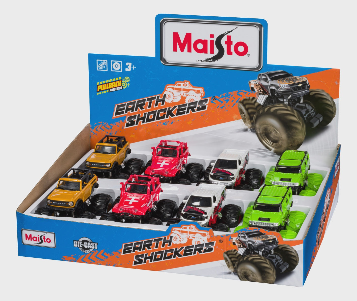 Toysmith, Earth Shockers Monster Trucks, 4-1/2"