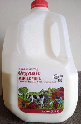 TJ's Organic Whole Milk, Homogenized, Grade A, Vit D added, 1 gallon