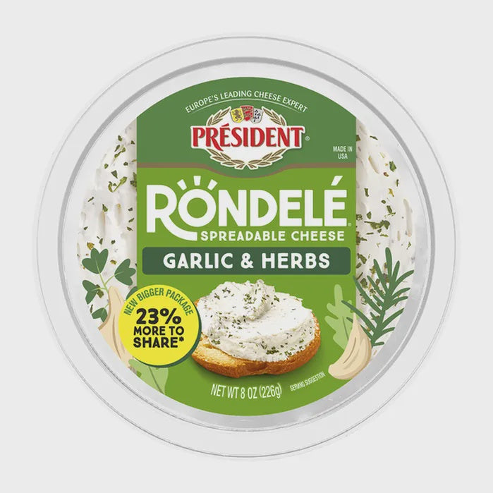 President Rondele Soft Herb & Garlic Spreadable Cheese 24oz