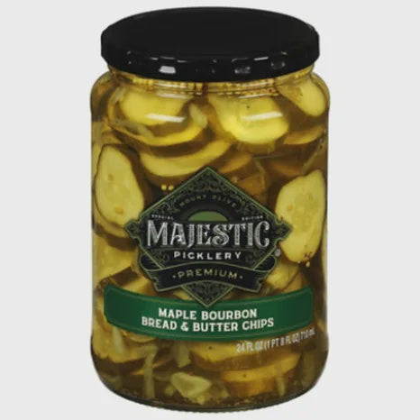 Majestic Picklery Maple Bourbon Bread & Butter Pickle Chips, 24oz