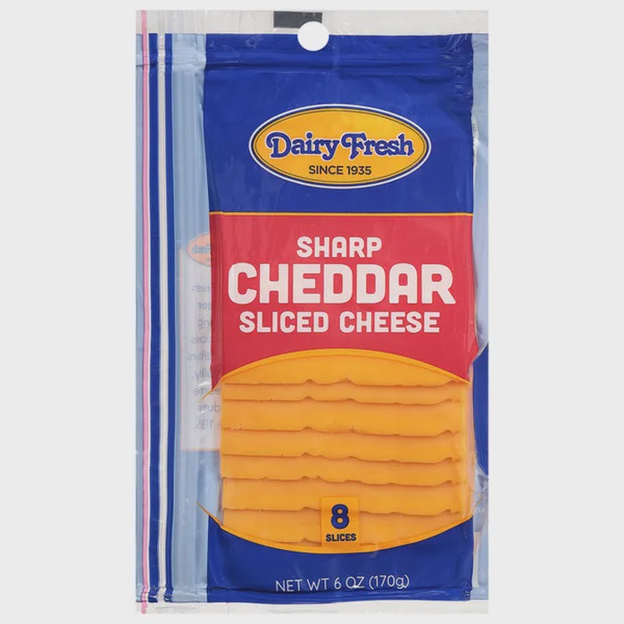 Dairy Fresh Sliced Cheese, Cheddar, Sharp 6oz