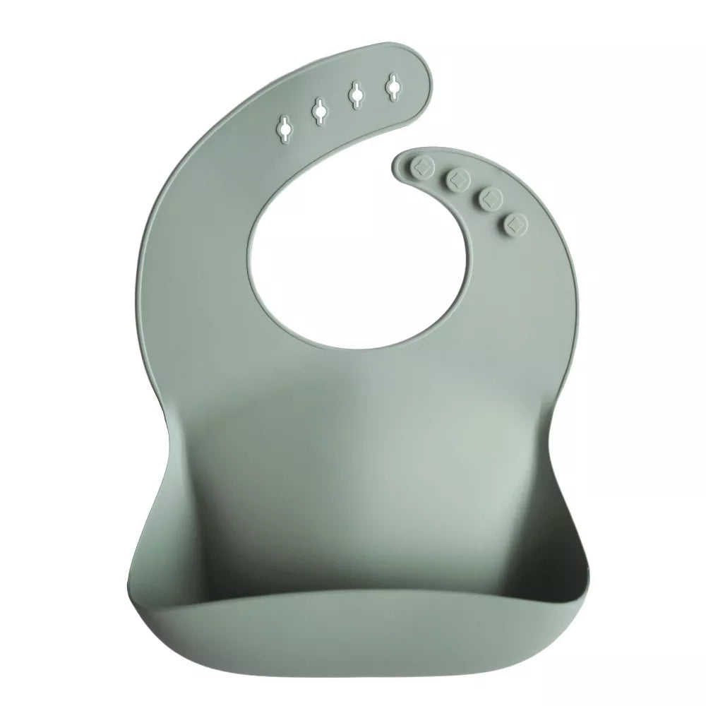 Mushie Silicone Bib, Cambridge Blue