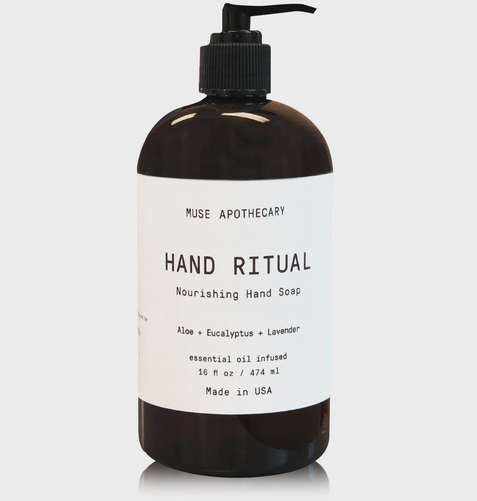 Muse Apothecary Hand Ritual Hand Soap, Infused with Natural Aromatherapy Essential Oils, Aloe + Eucalyptus + Lavender, 16 oz