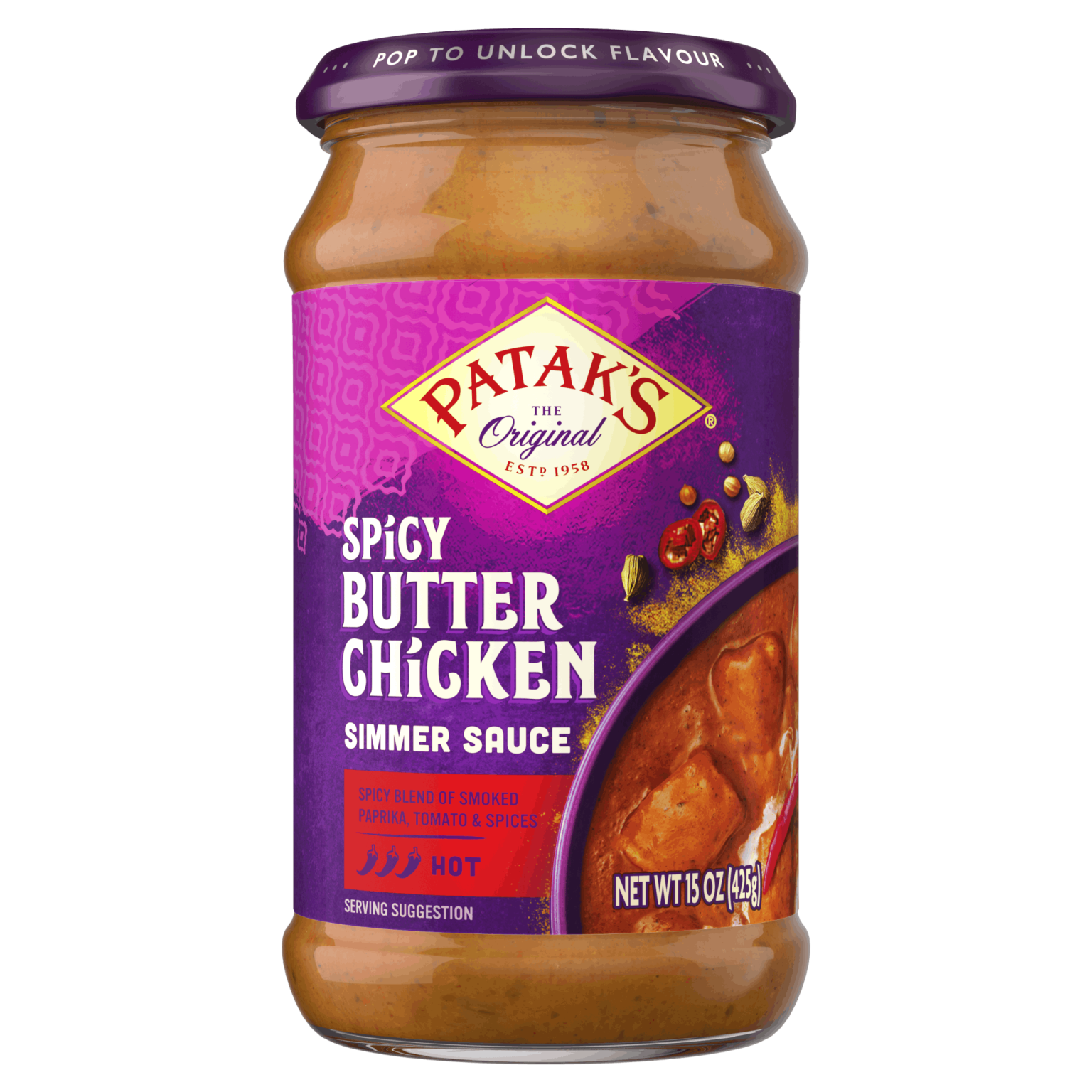 Pataks Tikka Masala Sauce, Spicy, 15oz