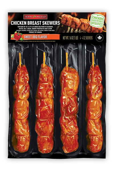 Marc Angelo Pork Skewers, Smokey BBQ 4ct