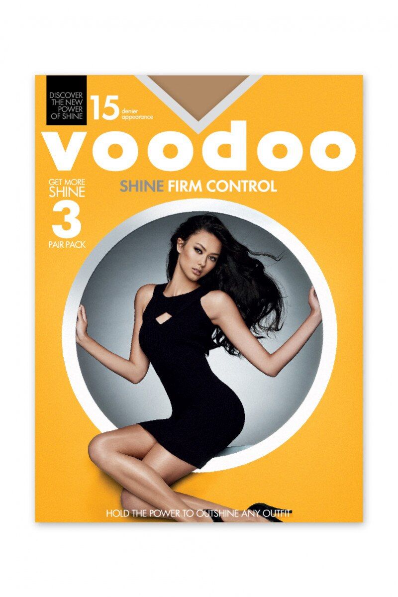 Voodoo Tights, 3pk, Shine Firm Control, Average