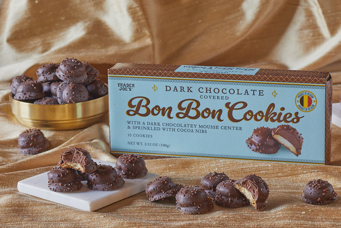 Dark Chocolate Covered Bon Bon Cookies, 3.52oz